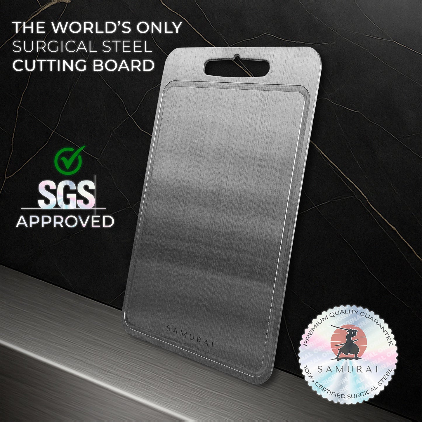 Samurai® Pure Certified Medical Surgical Steel  Cutting Board