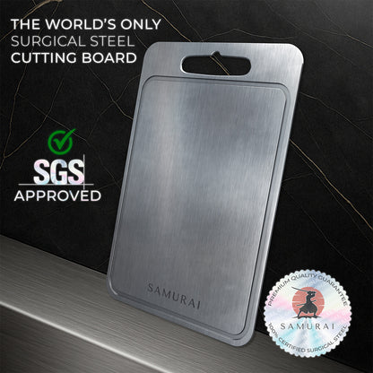 Samurai® Pure Certified Medical Grade Surgical Steel Cutting Board